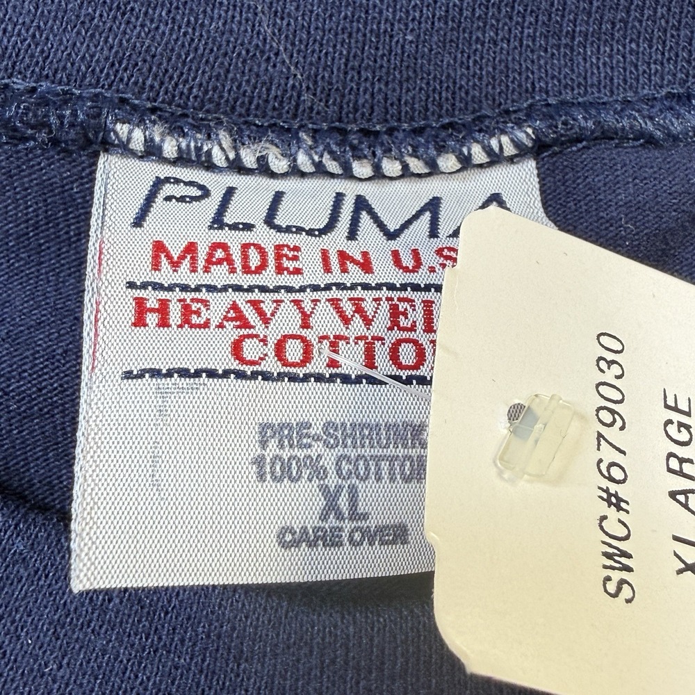 Vintage Pluma Heavyweight Cotton T Shirt USA Made Blank XL 90s NWT NOS - Picture 2 of 8